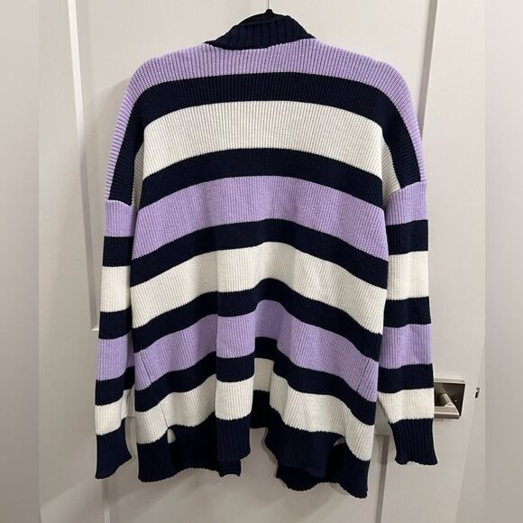 Lane Bryant Open-Front Stripe Cardigan - Picture 6 of 11